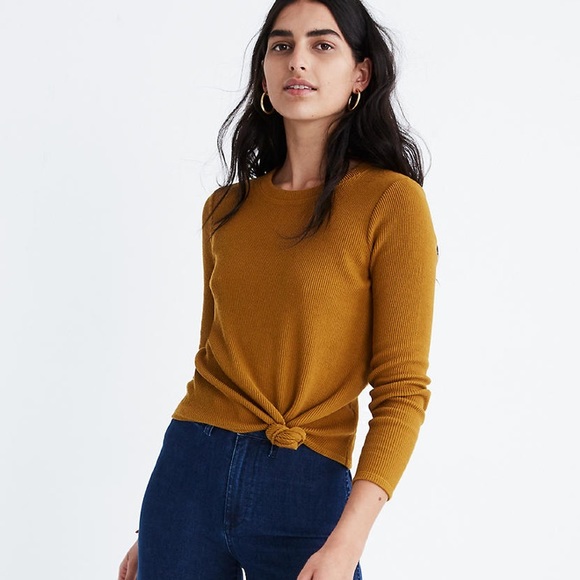 Madewell Tops - Texture & Thread Jacquard Knot-Front Top